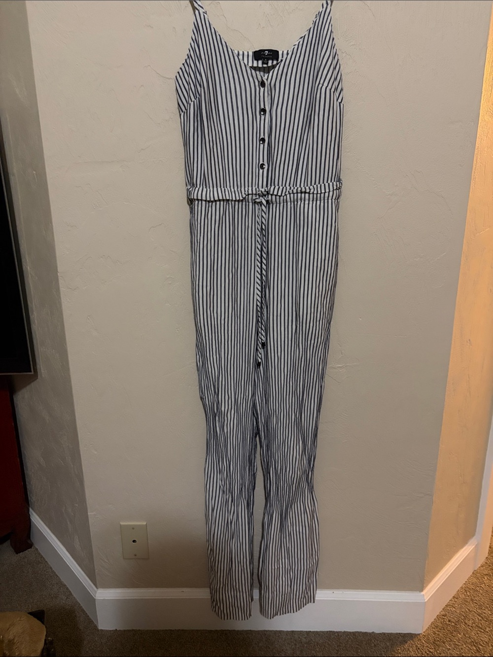 7 For All Mankind Striped Sleeveless Jumpsuit. Excellent Condition!
